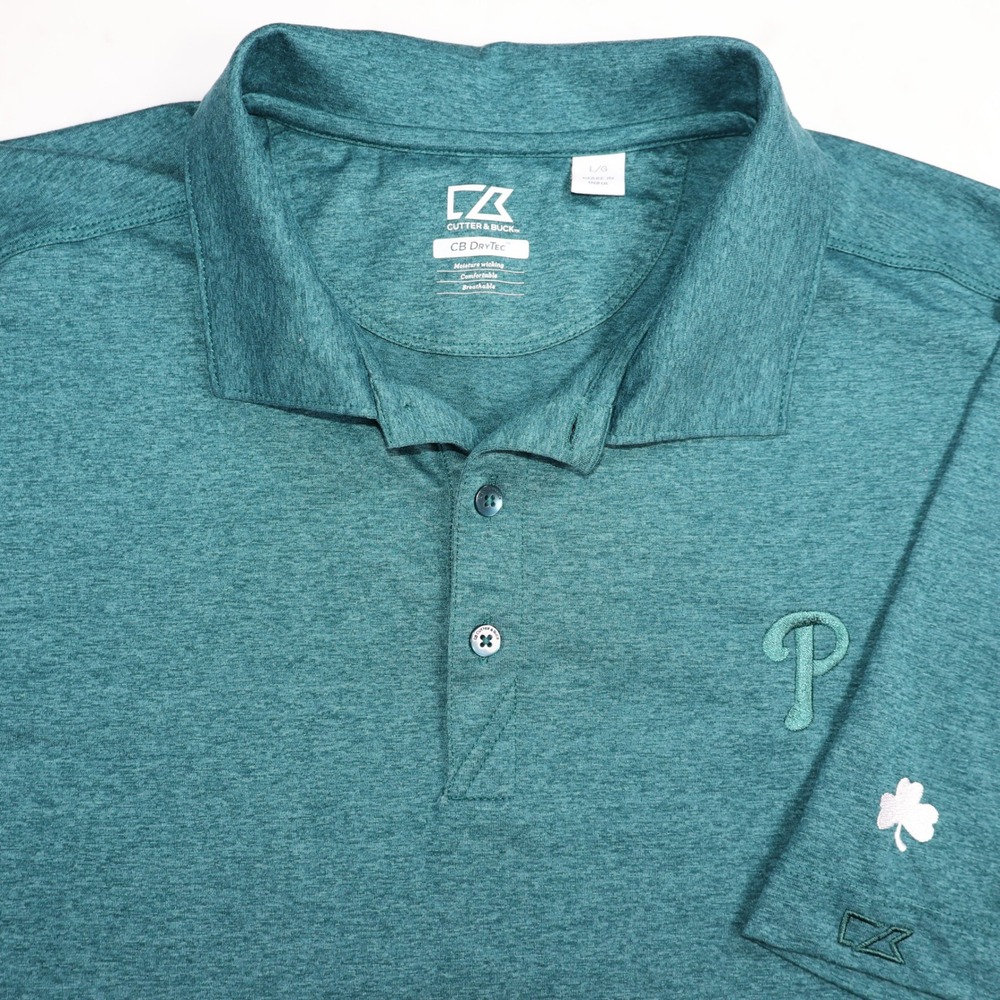 Cutter & Buck Philadelphia Phillies St Patricks Day Polo Shamrock Green Large